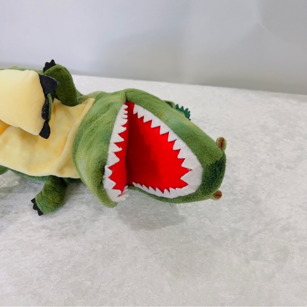 Dinosaur Hand Puppet Plush Toy Tyrannosaurus Rex Kids Fun Multi Green - Picture 7 of 11